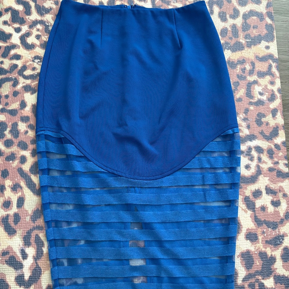 Blue pencil skirt